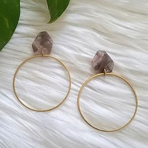 Tortoiseshell Stud and Gold Hoop Earring